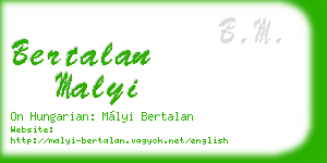bertalan malyi business card